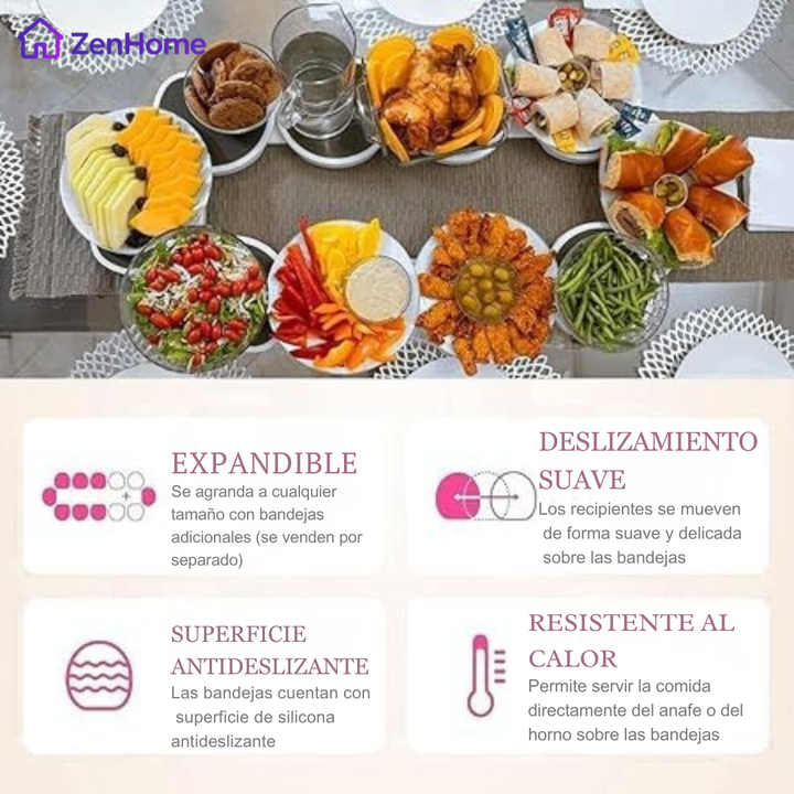 Bandeja Giratoria Extensible 360° para Mesa – Diseño Inteligente y Funcional