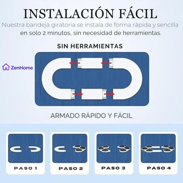 Bandeja Giratoria Extensible 360° para Mesa – Diseño Inteligente y Funcional